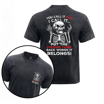 Cardydony You Call It Ocd. I Call It… Printed Washed Gym Shirt