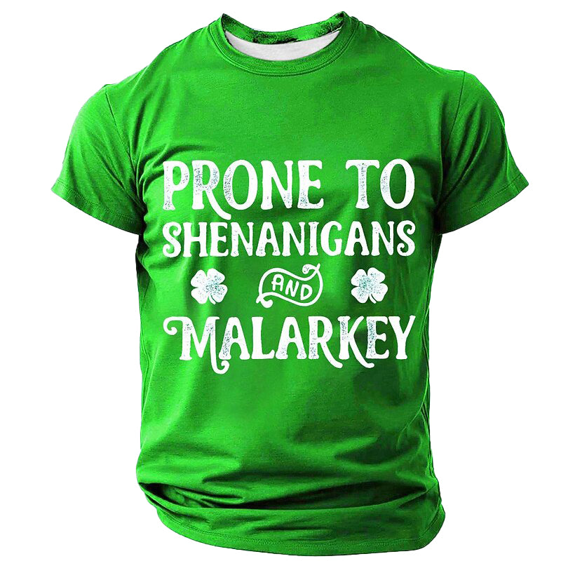 Cardydony Men's St Patrick's Day Shamrock Graphic T-shirt