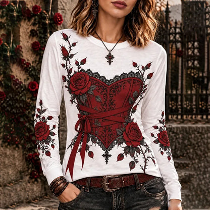 Cardydony Girls' Halloween Gothic-style Corset-like Top T-shirt