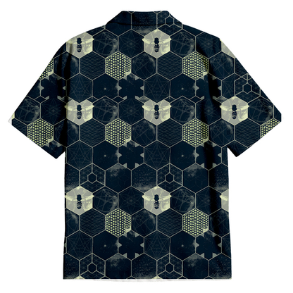 Cardydony Men's The Beauty Of Mathematics Geometric Figures Button Up Pocket Shirt