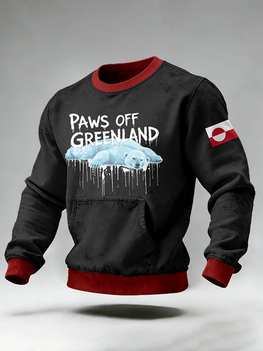 Cardydony Paws Off Greenland Print Men's Casual Sweatshirt