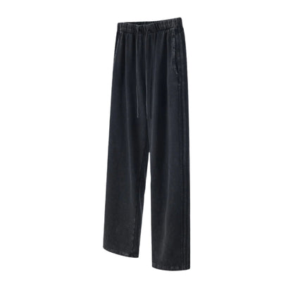 Cardydony Women's Vintage Wash Track Pants | Loose Straight Athletic Pants