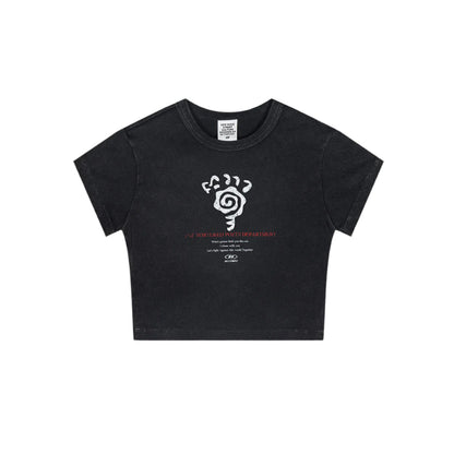 Cardydony Women's Graphic Cotton Cropped Tee