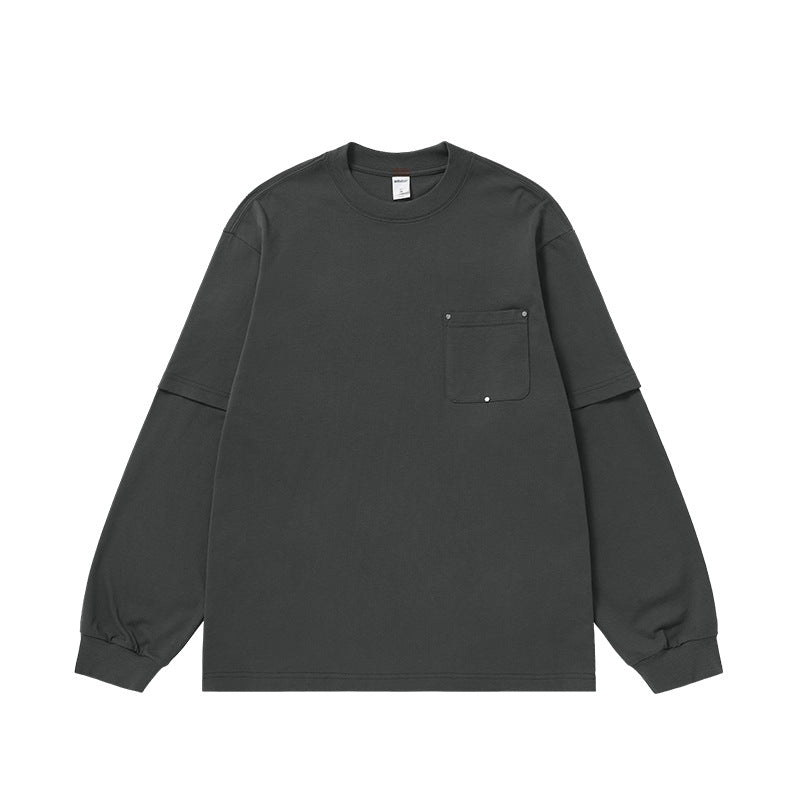 Cardydony Women's Women's Oversized Pocket Long Sleeve T-Shirt - Streetwear Layered Top