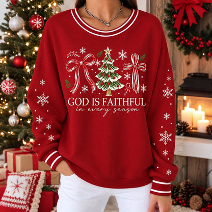 Cardydony Women's Christmas Print Crew Neck Long Sleeve Casual Sweatshirt