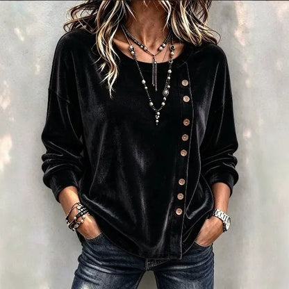 Cardydony Women's Fall Winter Cozy Elegant Velvet Top