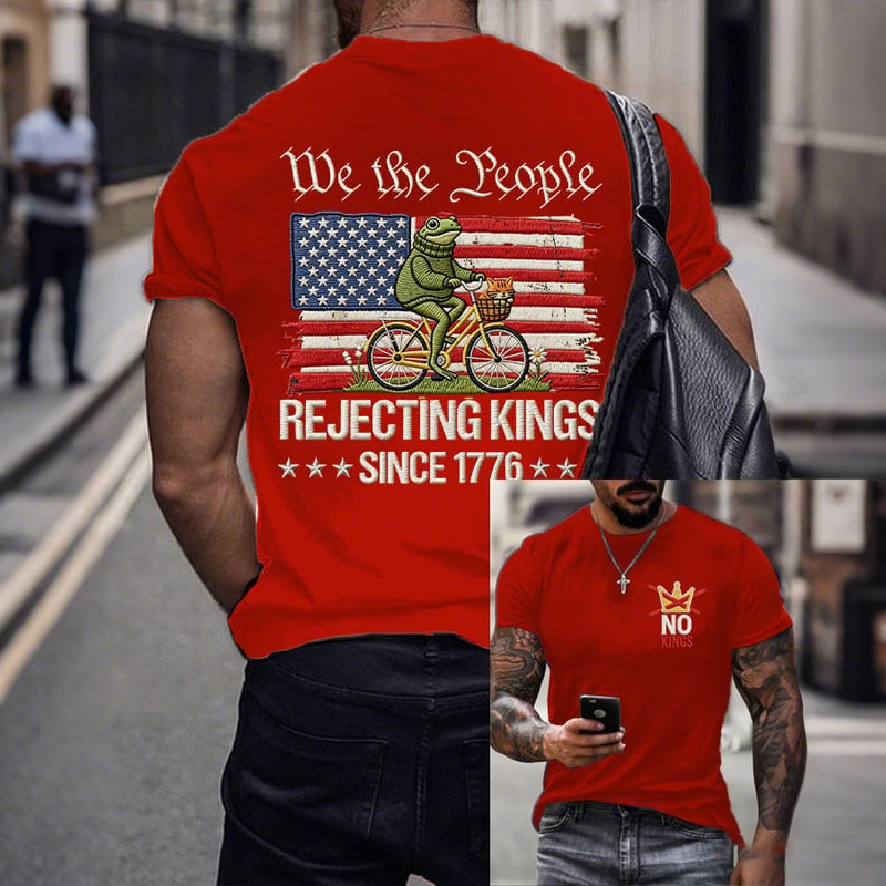 Cardydony Men's Retro Rejecting Kings Since 1776 Print T-shirt