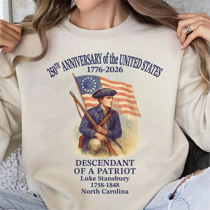 Cardydony 250 Years Of America Round Neck Sweatshirt