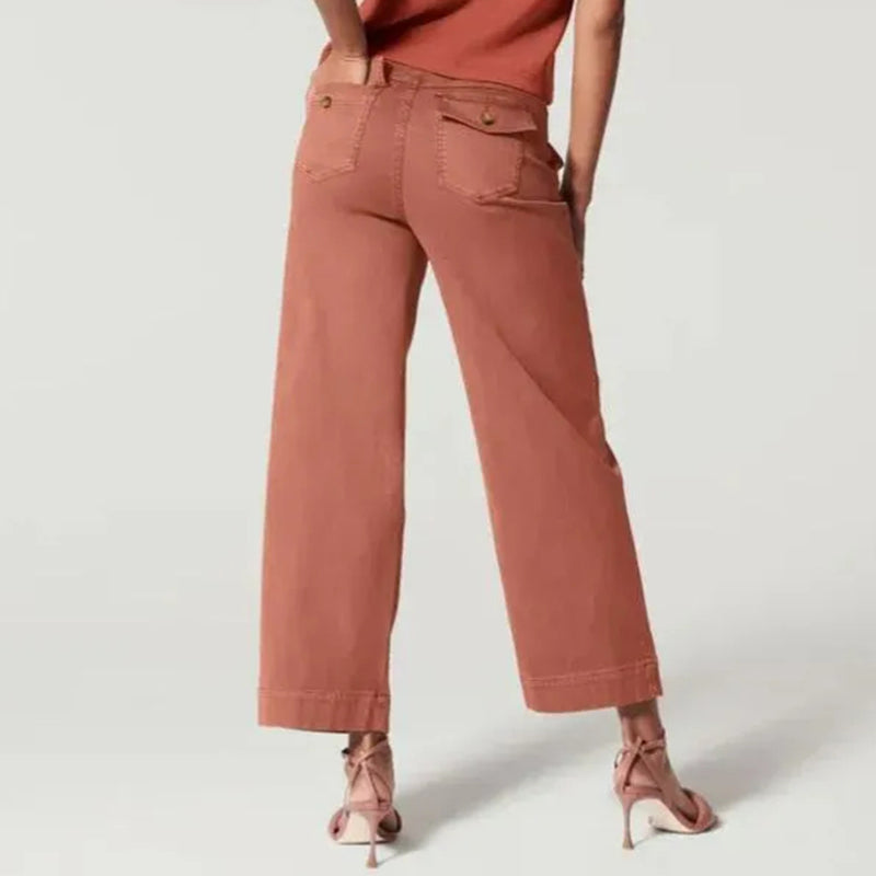 Cardydony Stretch Twill Cropped Wide Leg Pant