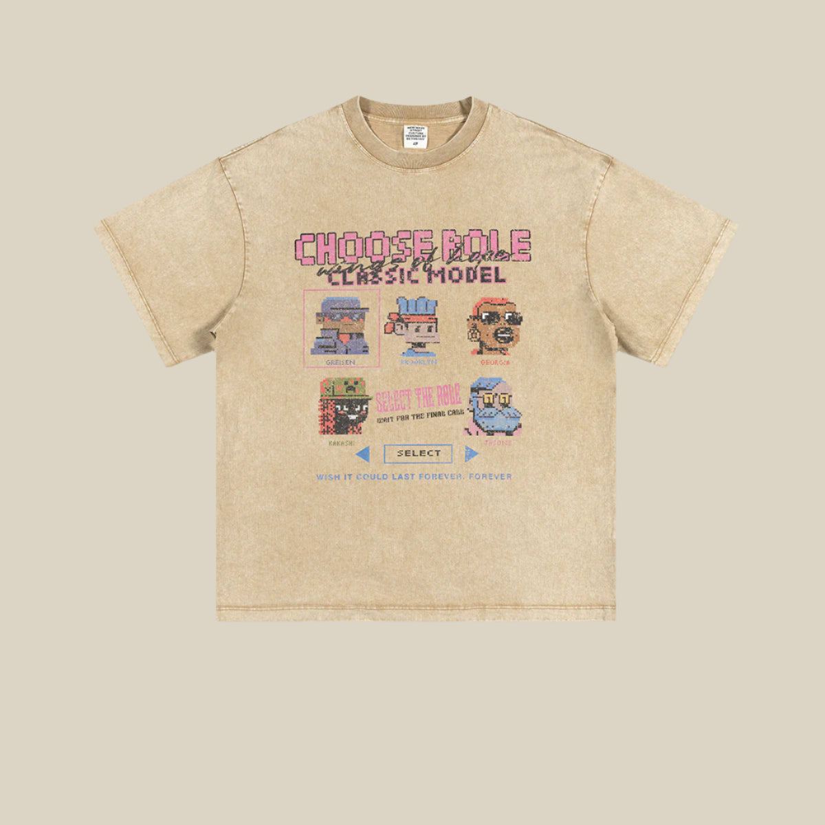 Cardydony Women's  Choose Role Pixel Graphic Tee – Oversized Streetwear for Women