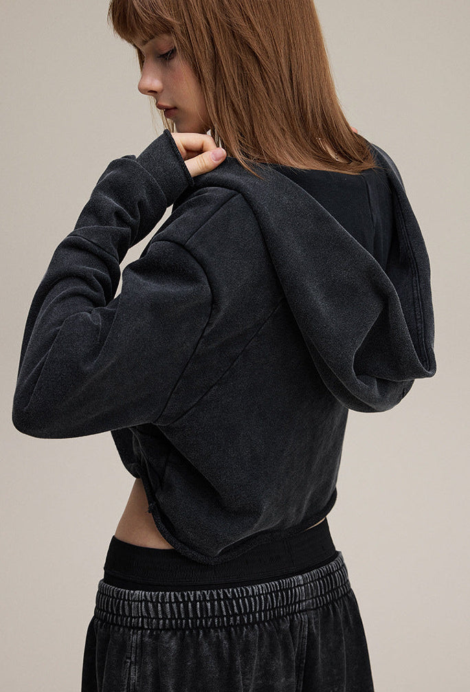 Cardydony Women's Women's Cropped Zipless Hoodie – Streetwear Long-Sleeve Crop Top