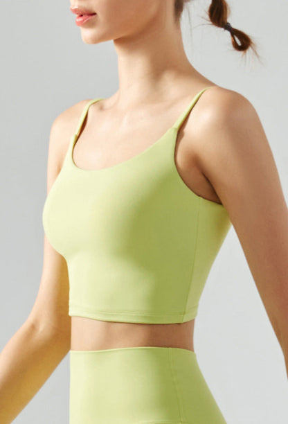 Cardydony Women's Seamless Yoga Tank Top | Cropped Cami with Square Neck & Chest Pads