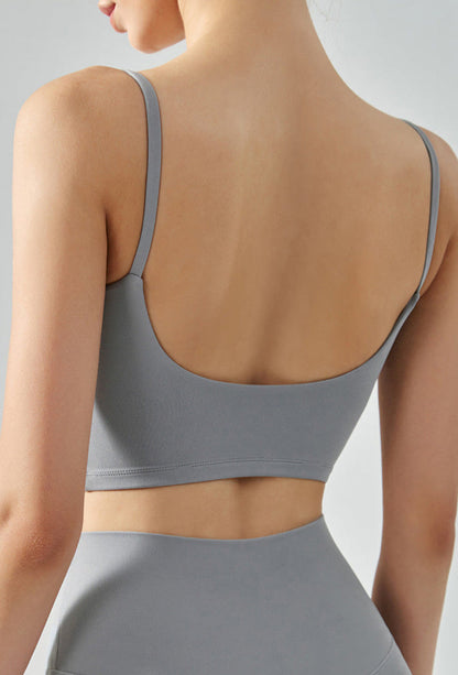 Cardydony Women's Seamless Yoga Tank Top | Cropped Cami with Square Neck & Chest Pads