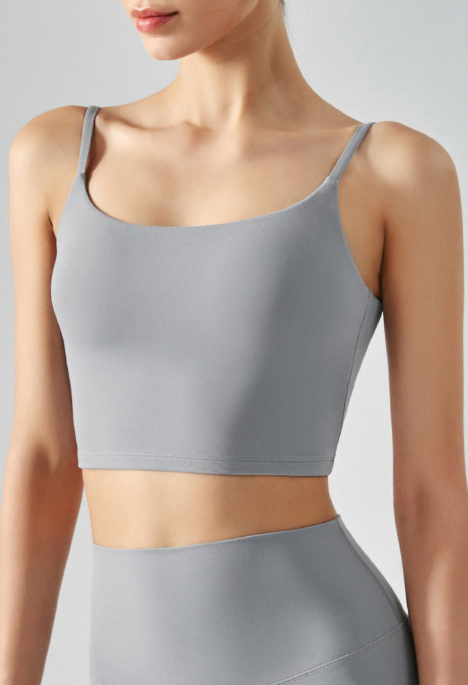 Cardydony Women's Seamless Yoga Tank Top | Cropped Cami with Square Neck & Chest Pads