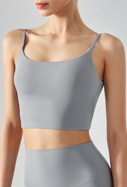 Cardydony Women's Seamless Yoga Tank Top | Cropped Cami with Square Neck & Chest Pads
