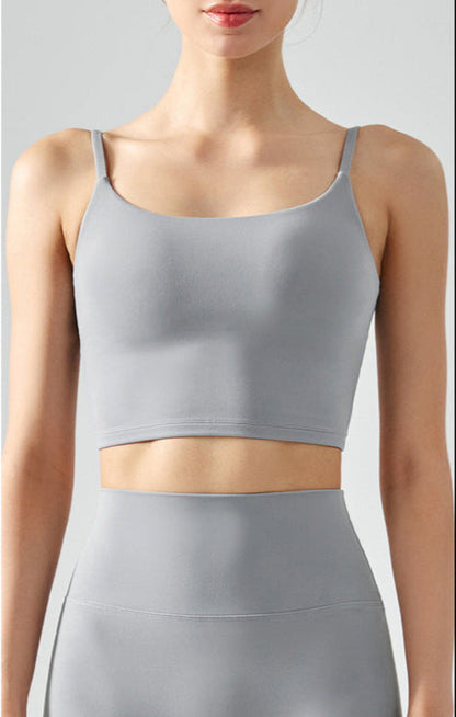 Cardydony Women's Seamless Yoga Tank Top | Cropped Cami with Square Neck & Chest Pads