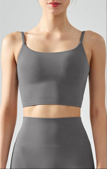 Cardydony Women's Seamless Yoga Tank Top | Cropped Cami with Square Neck & Chest Pads