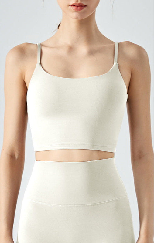 Cardydony Women's Seamless Yoga Tank Top | Cropped Cami with Square Neck & Chest Pads