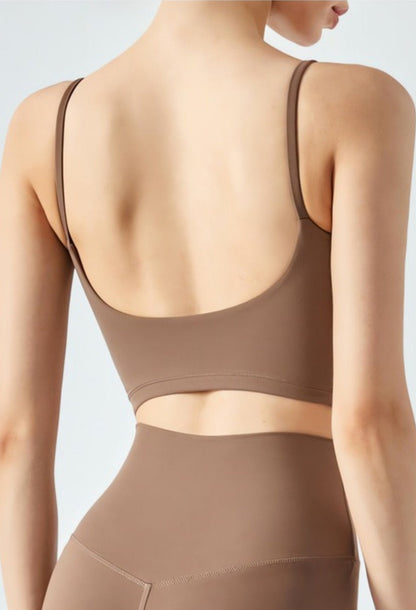 Cardydony Women's Seamless Yoga Tank Top | Cropped Cami with Square Neck & Chest Pads