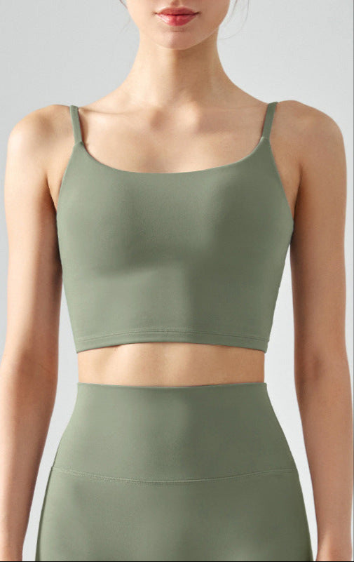 Cardydony Women's Seamless Yoga Tank Top | Cropped Cami with Square Neck & Chest Pads