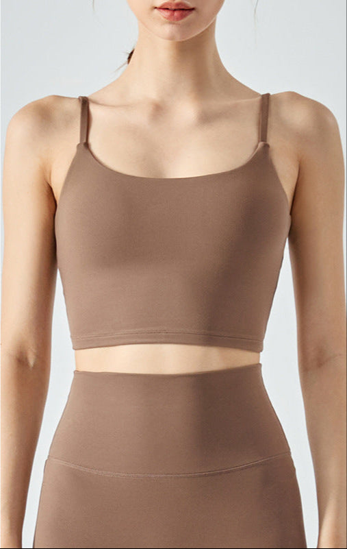 Cardydony Women's Seamless Yoga Tank Top | Cropped Cami with Square Neck & Chest Pads
