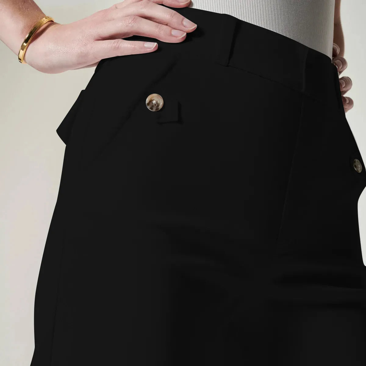 Cardydony Stretch Twill Cropped Wide Leg Pant