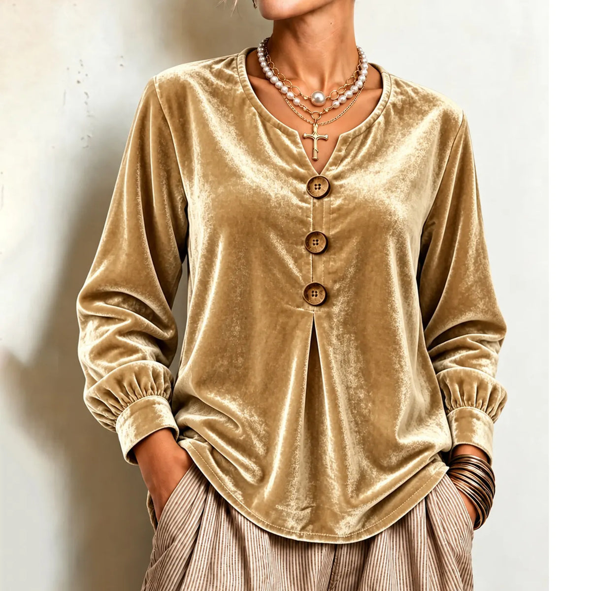 Cardydony Women's Fall Winter Cozy Elegant Velvet Top