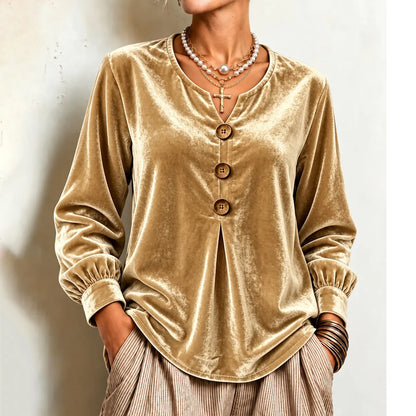 Cardydony Women's Fall Winter Cozy Elegant Velvet Top