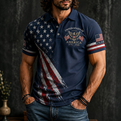 Cardydony Men's United States Of America 1776-2026 Polo Shirt