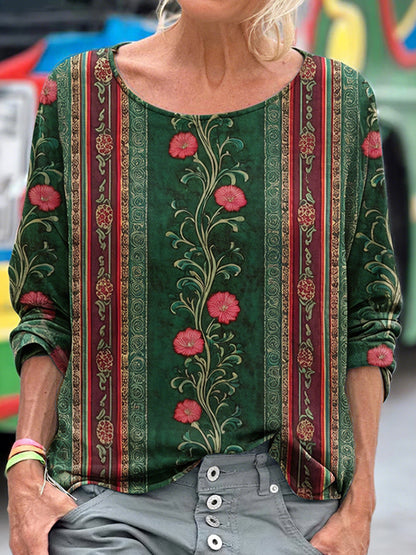 Cardydony Vintage Iran Persian Floral Art Washed T Shirt