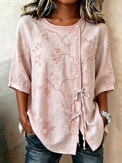 Cardydony Women's Casual Floral Print Short-sleeved Top