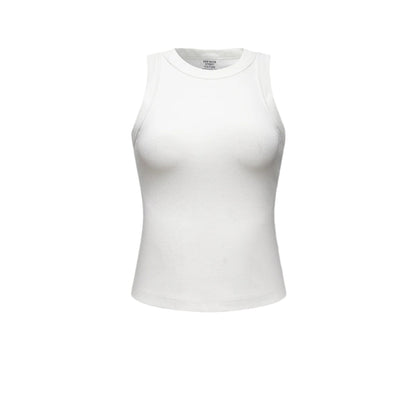 Cardydony Women's Washed Effect Ribbed Crop Tank