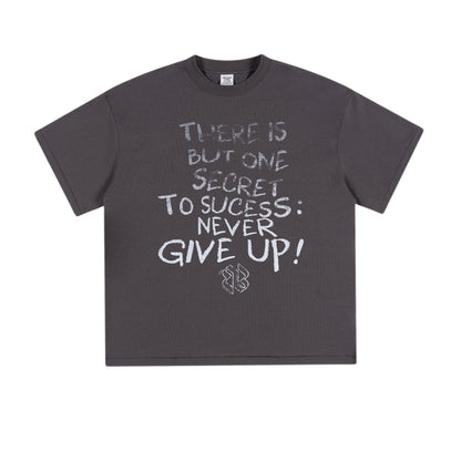 Cardydony Women's Never Give Up Graphic Tee – Oversized Streetwear for Women