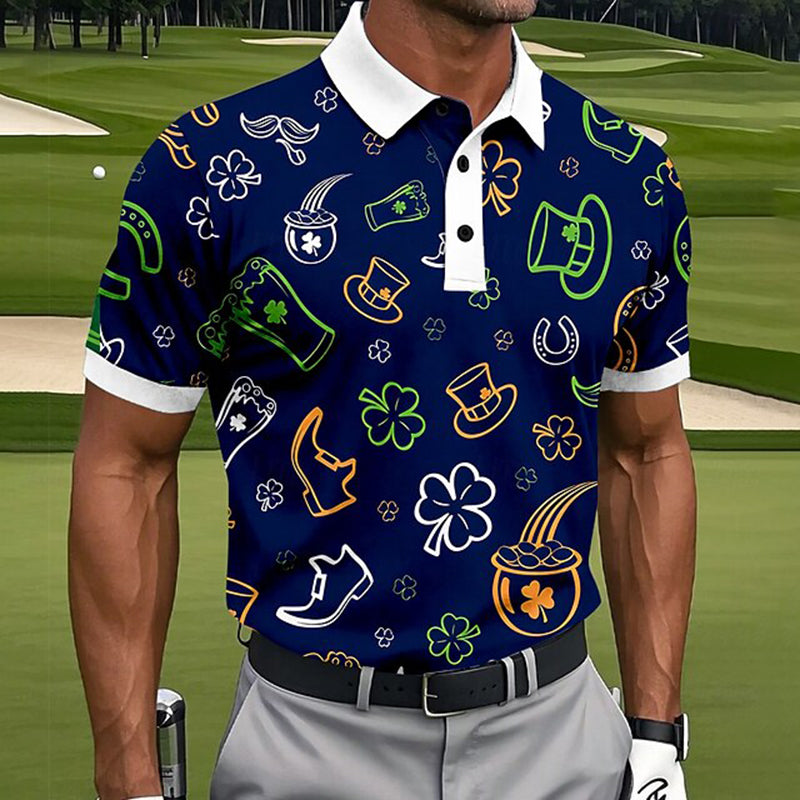 Cardydony Men's Shamrock St Patrick's Day Golf Sports Polo Shirts