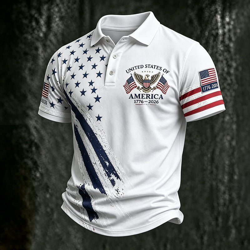 Cardydony Men's United States Of America 1776-2026 Polo Shirt