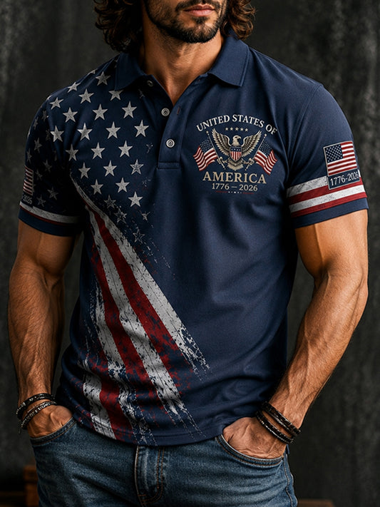Cardydony Men's United States Of America 1776-2026 Polo Shirt