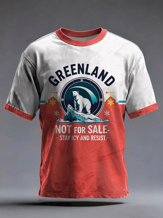 Cardydony Men's Greenland Is Not For Sale Printed Casual T-shirt