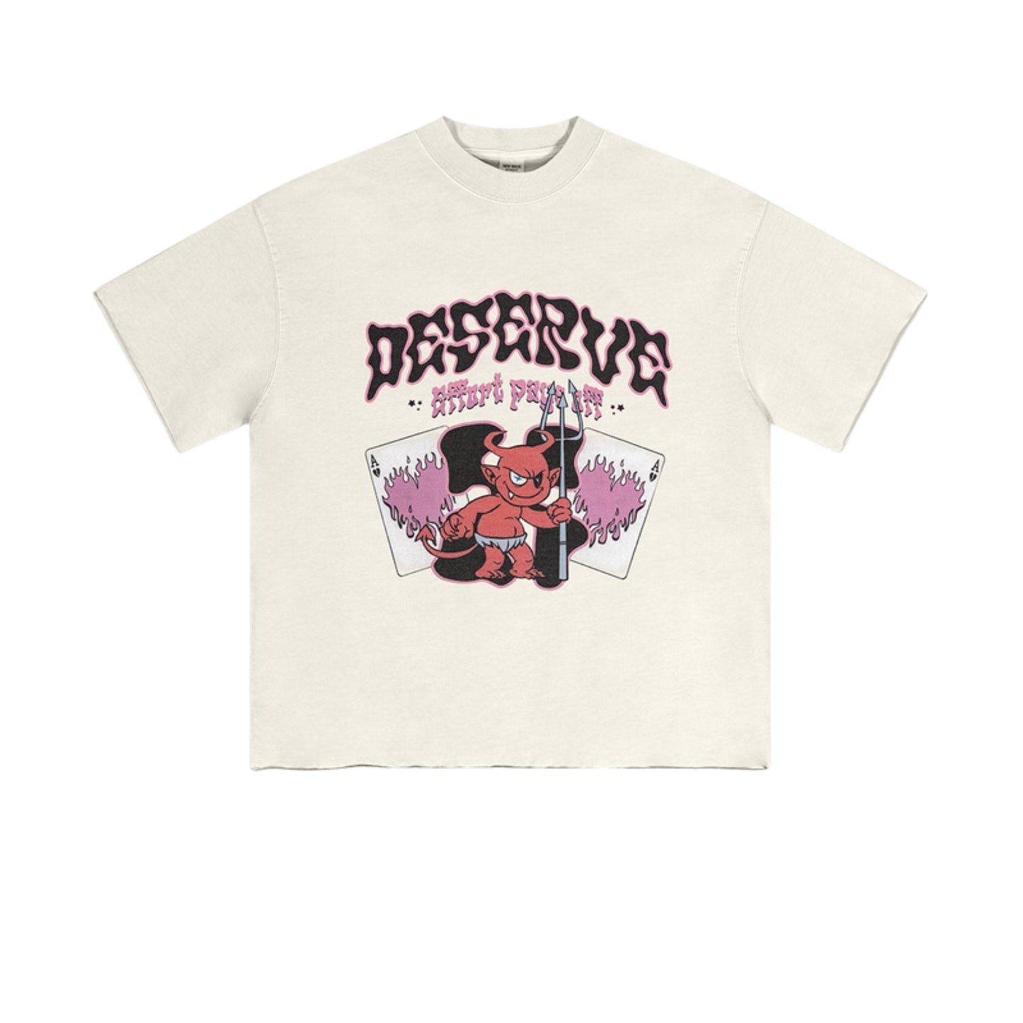 Cardydony Women's Deserve Devil Graphic Tee for Women | Oversized Cotton Streetwear Flame Tee