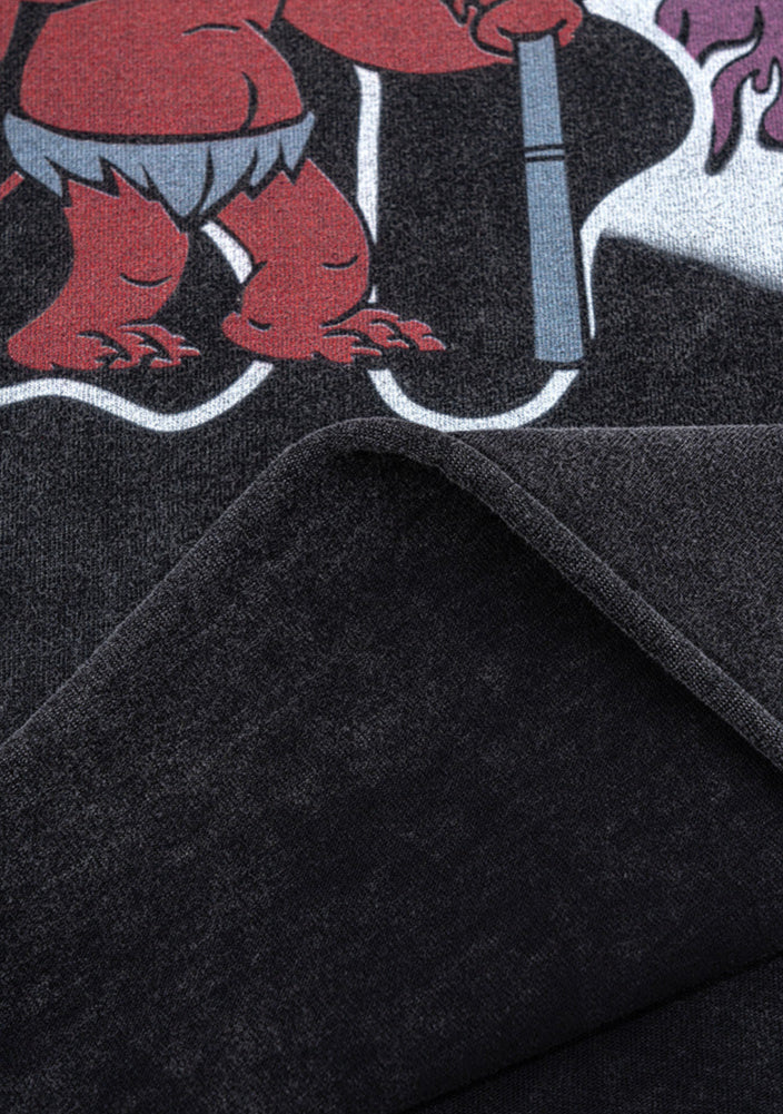 Cardydony Women's Deserve Devil Graphic Tee for Women | Oversized Cotton Streetwear Flame Tee