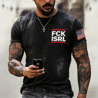 Cardydony Men's Fck Isrl No One Wants To Fight For Israel Washed T Shirt