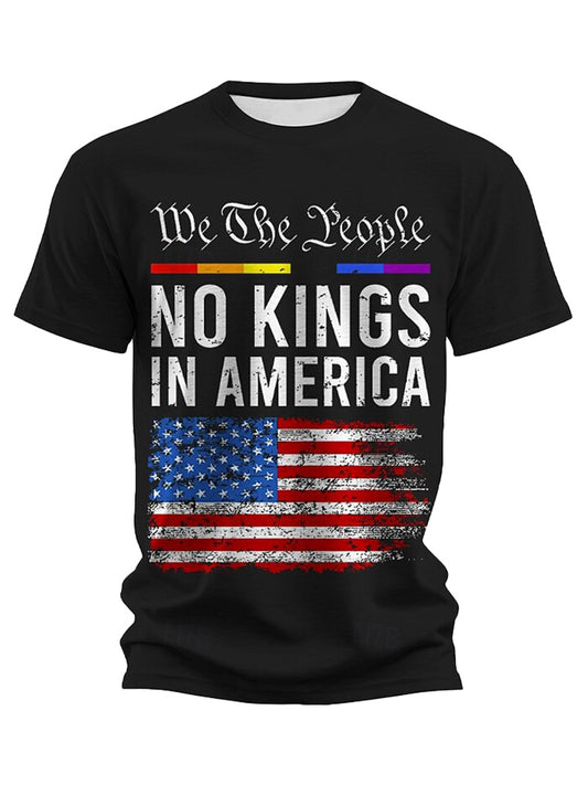 Cardydony Men's Us America 250 Year Anniversary No Kings In America T Shirt
