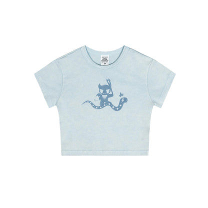 Cardydony Women's Essential Pop Cropped Cotton Tee