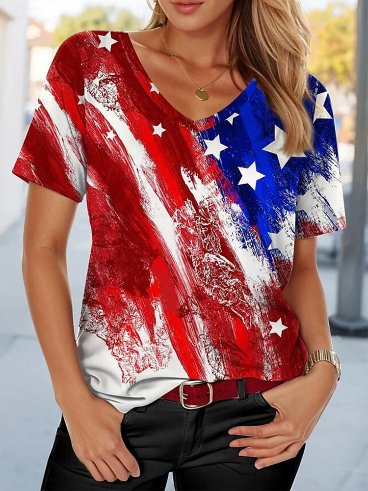 Cardydony Women's America 250 Year Anniversary Graphic T Shirt