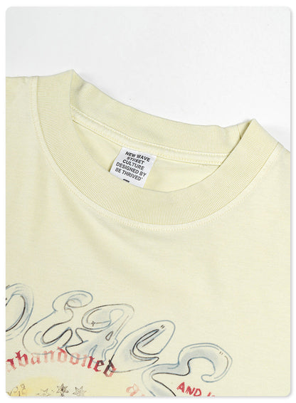 Cardydony Women's Doodle Sketch Graphic Tee – Oversized Streetwear for Women