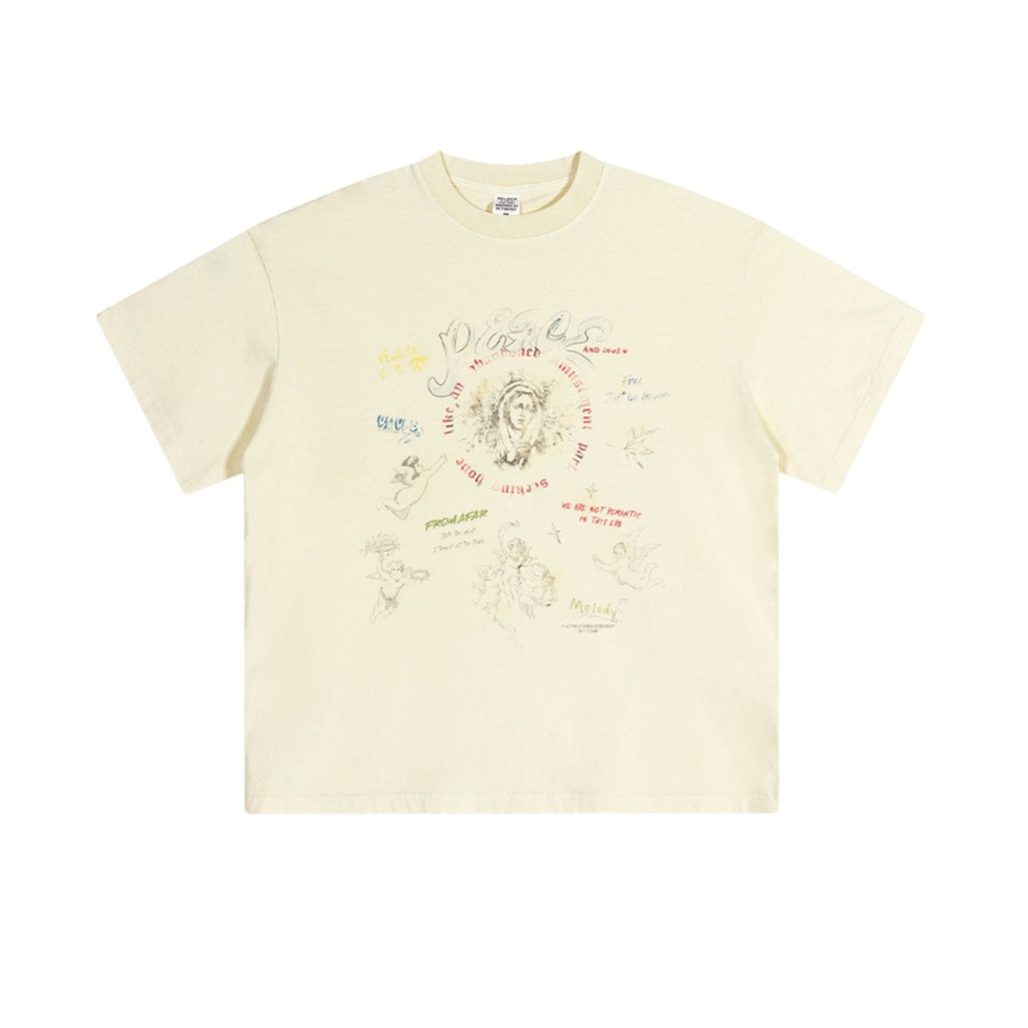 Cardydony Women's Doodle Sketch Graphic Tee – Oversized Streetwear for Women