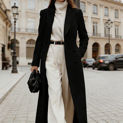 Cardydony Classic Elegant Lapel Wool Coat