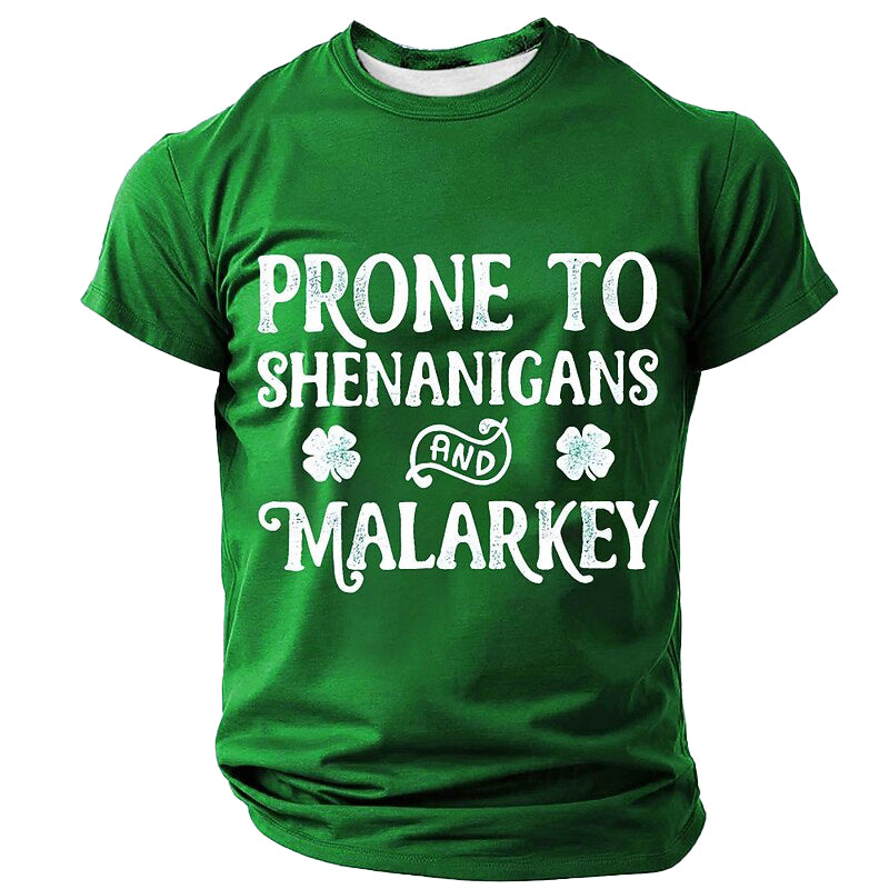 Cardydony Men's St Patrick's Day Shamrock Graphic T-shirt