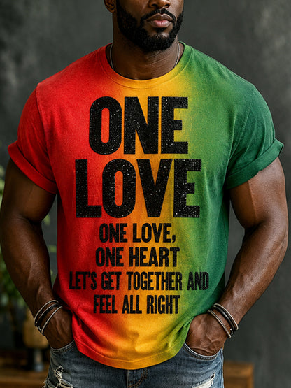 Cardydony Men's One Love Gradient Short-sleeved T-shirt