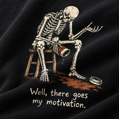 Cardydony Women's Gothic Spilled Coffee Skeleton Graphic Funny Quote Sweatshirt