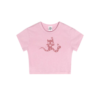 Cardydony Women's Essential Pop Cropped Cotton Tee